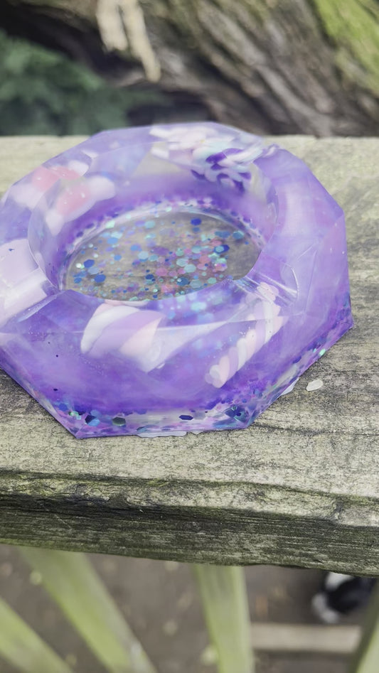 Resin Purple Candy Trinket Jewelry Crystals Arts Crafts Money Change Office Supplies Ashtray Multi Use Dish