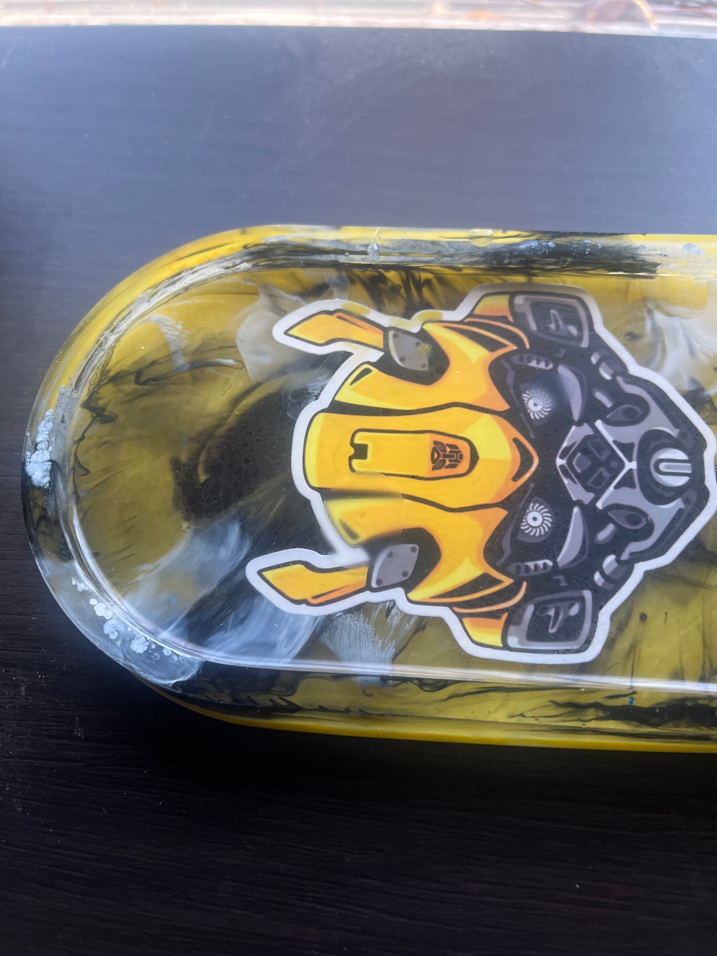 Resin Yellow Black Bumblebee Trinket Jewelry Arts Crafts Money Change Office Supplies Rolling Portable Multi Use Tray